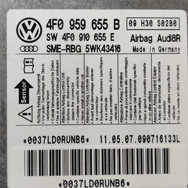 Блок Airbag Audi A6 C6 (04-11) 2.0 TDI OEM 4f0959655b
