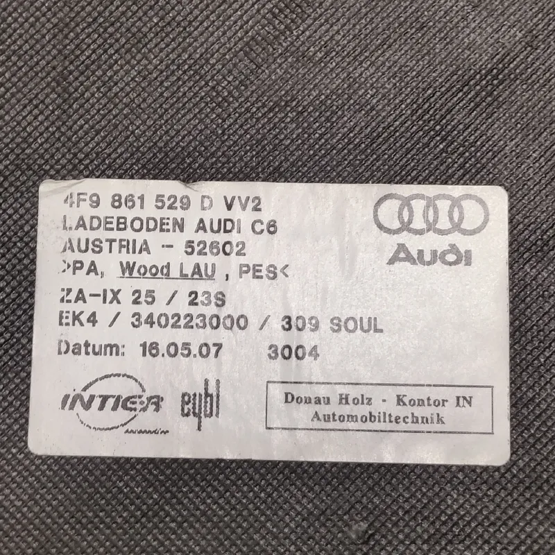 Полка багажника Audi A6 C6 (04-11) 2.0 TDI OEM 4F9861529D