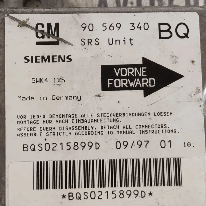 Блок управління подушками Opel Vectra B (95-02) 90569340