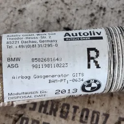 Подушка шторка BMW 320 E46 (98-05) права OEM 8582681648 фото 3