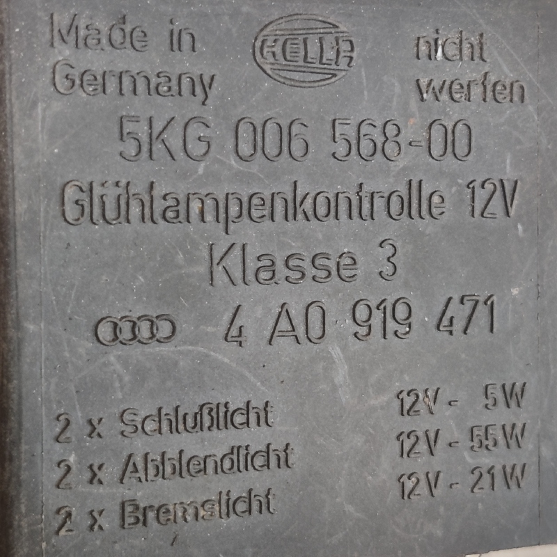 Реле фар Audi A8 D2 (94-02) 4A0919471