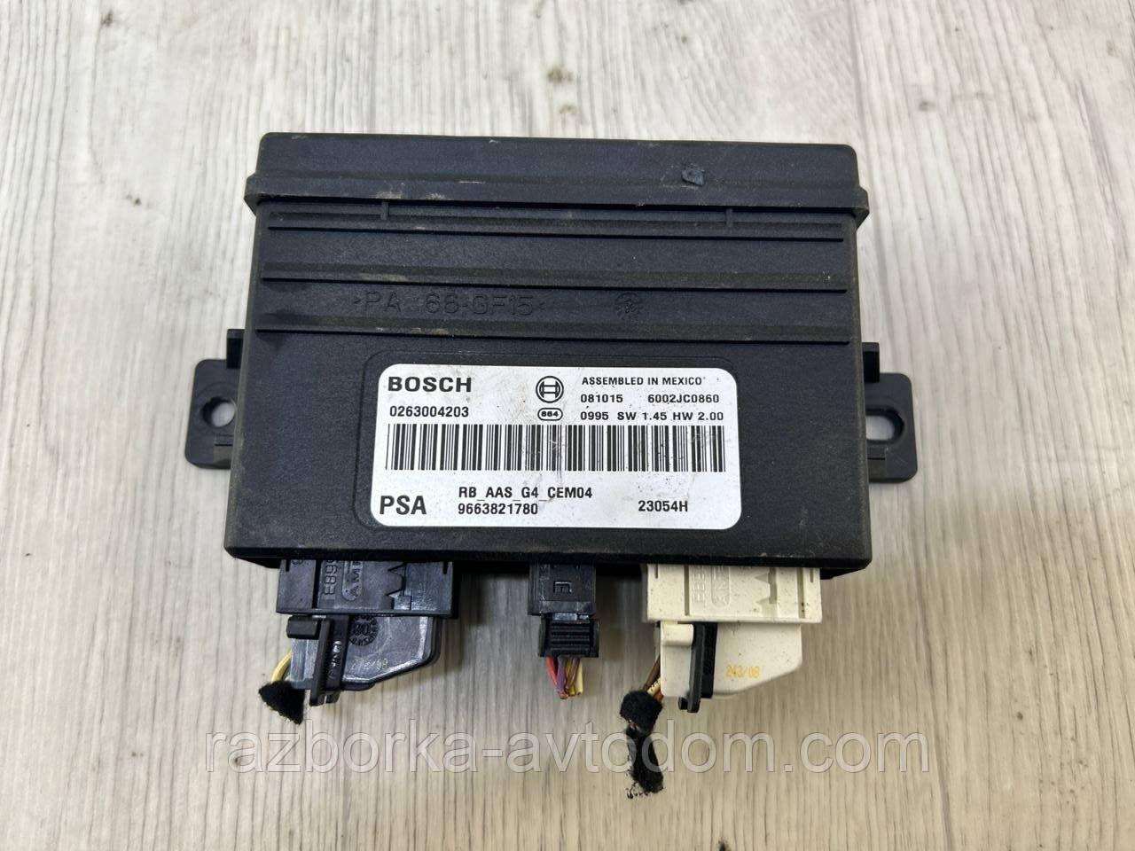 Блок керування парктроніками Citroen C4 Picasso (07-14), С5, Peugeot 407 OE:9663821780, 0263004203